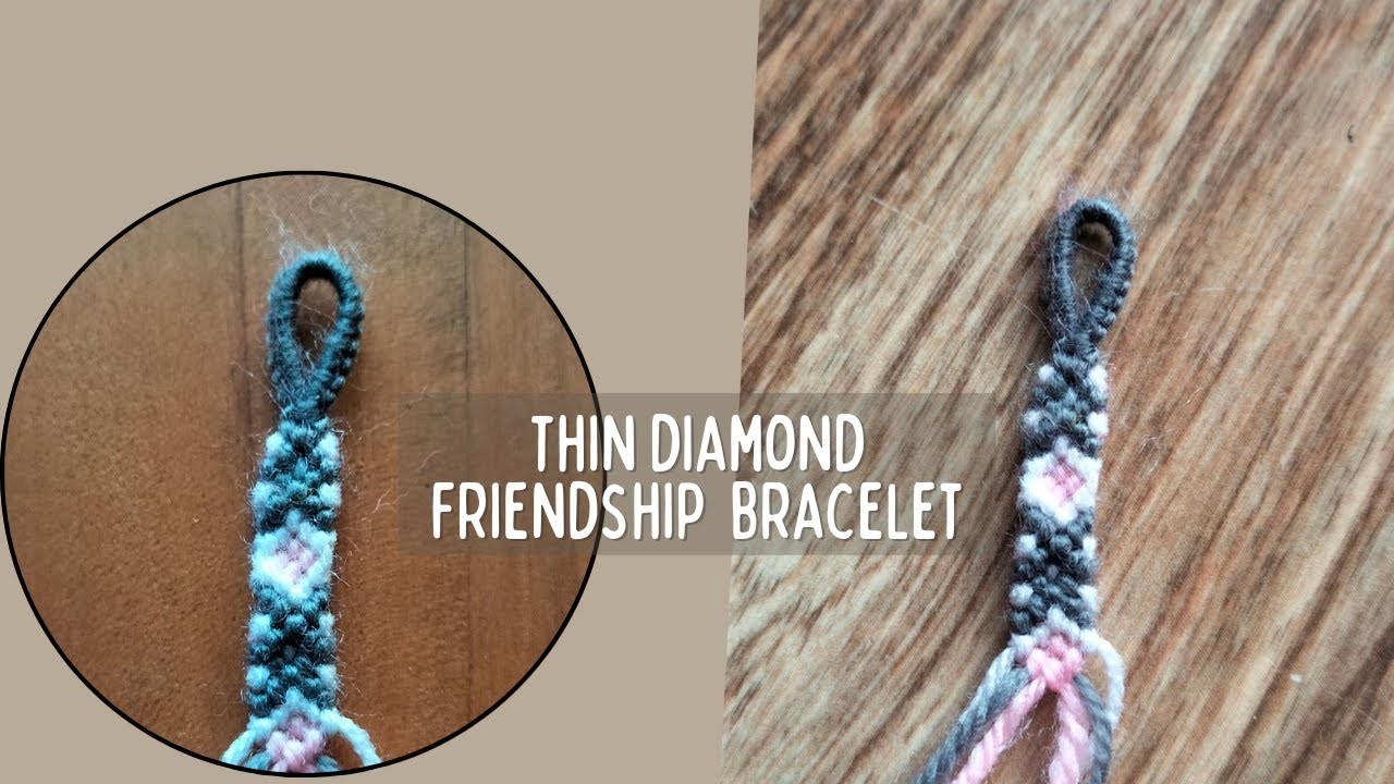 Simple Pastel Cute Thin Diamond Dot Line Macrame Friendship Bracelet Tutorial