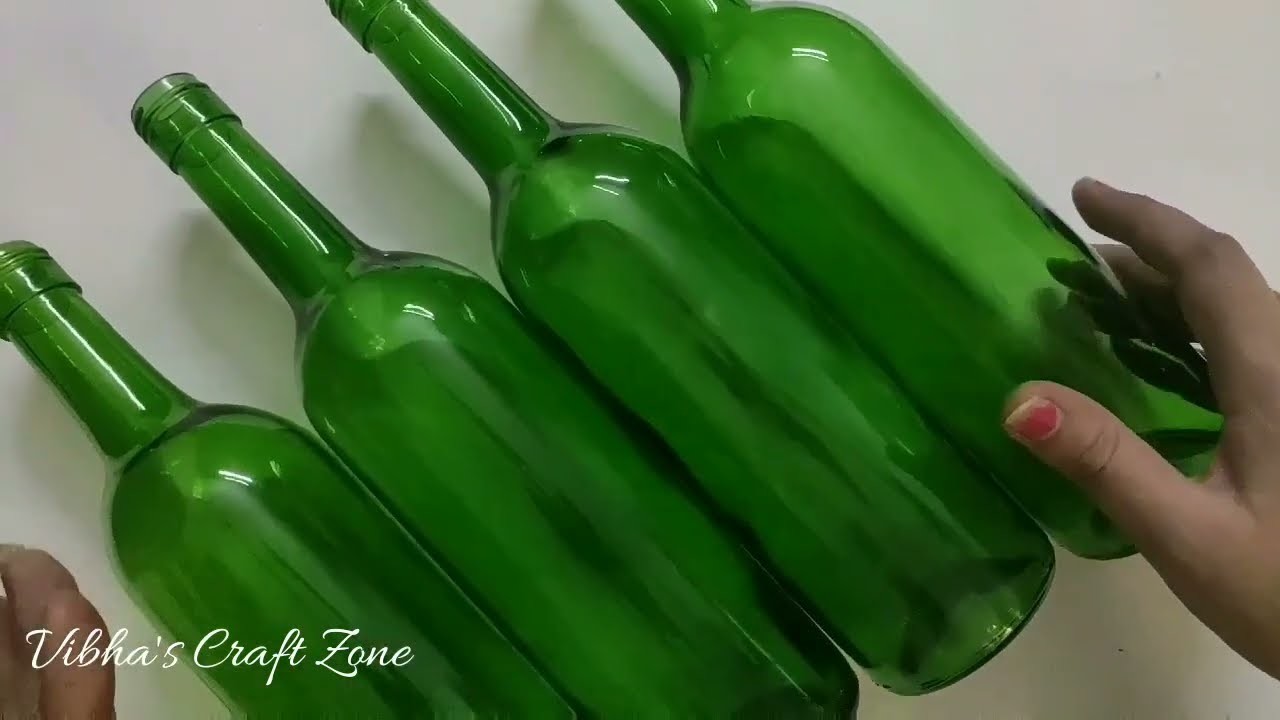 Very Beautiful Set Of Four Home Decor Bottle Art| Easy Bottle Painting| #diybottleart