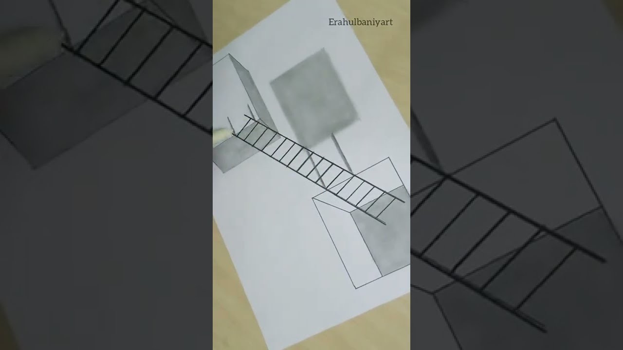 3d drawing, 3d drawing hole in paper, short video #shorts #drawingtricks