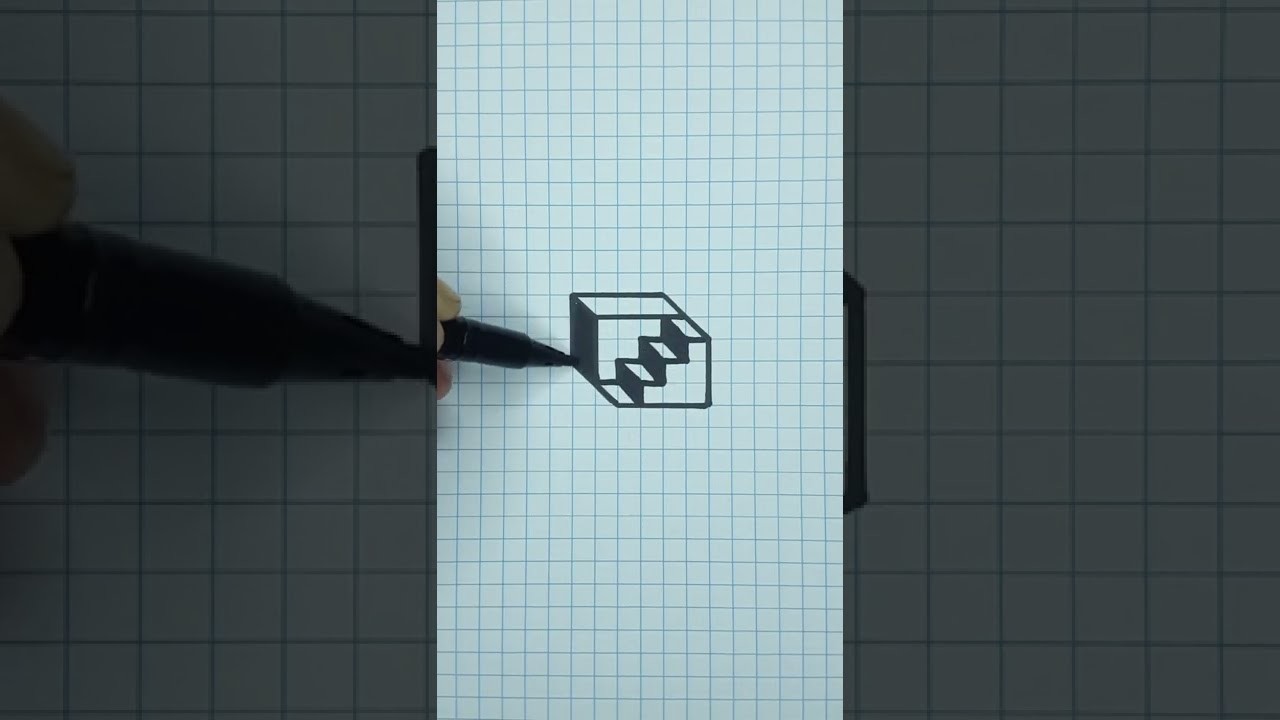 3D Drawing Illusions on Graph Paper
