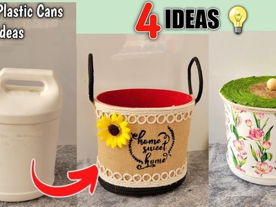 4 Superb DIY Ideas with waste Plastic Cans | 4 Best out of waste craft ideas using plastic cans