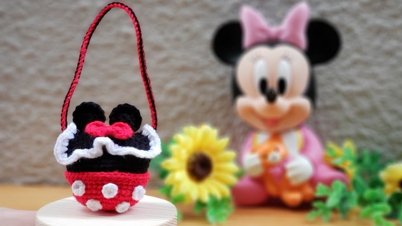 Crochet Keychain Bag- Minnie Mouse | Amigurumi Tutorial | SpringDay DIY