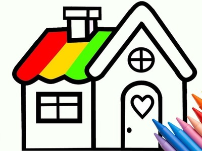 Dibujar y pintar casa de colores para niños ????????Painting, Drawing, Coloring for Children