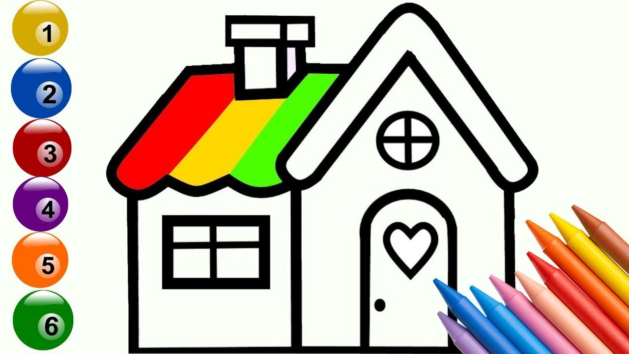 Dibujar y pintar casa de colores para niños ????????Painting, Drawing, Coloring for Children
