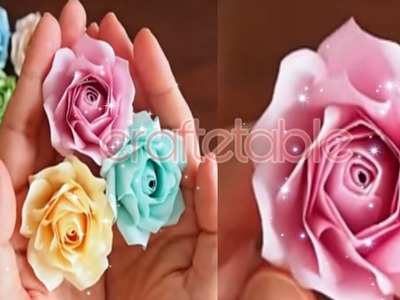 Diy Easy Paper Rose| Realistic Paper Rose|How to make rose flower|craftetable
