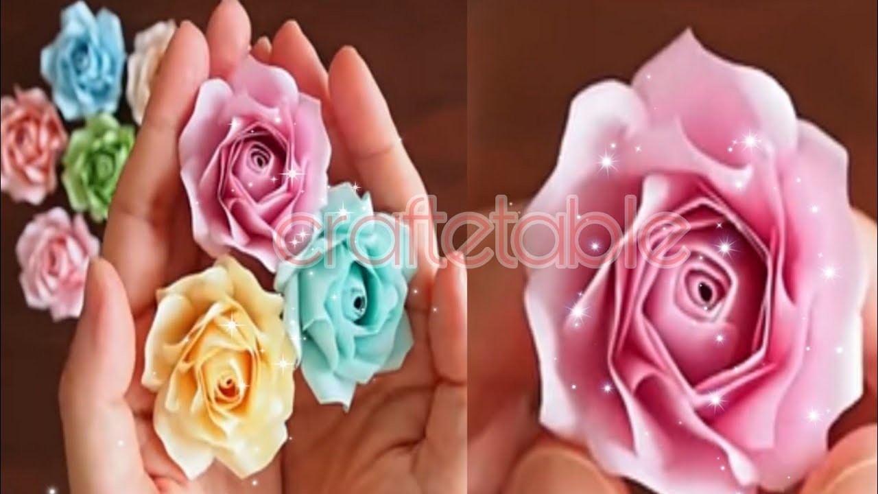 Diy Easy Paper Rose| Realistic Paper Rose|How to make rose flower|craftetable