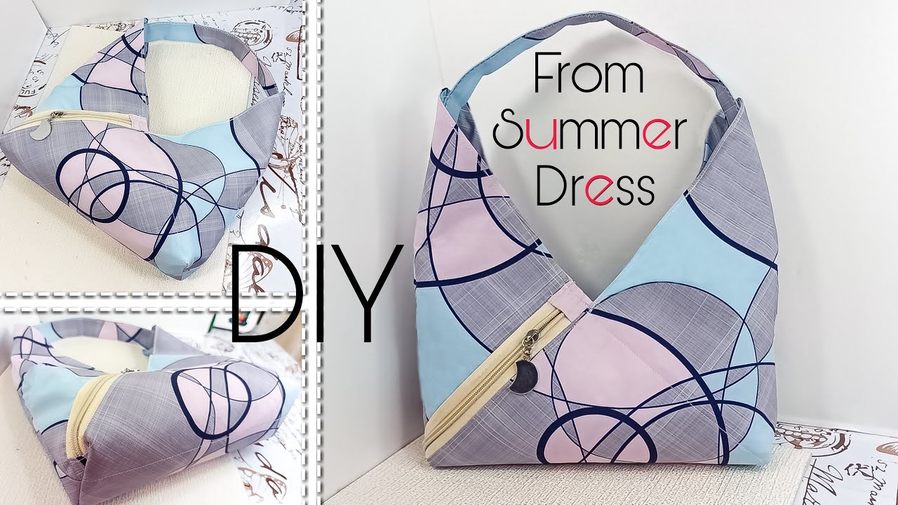 DIY Fancy BAG from ONE PIECE of FABRIC.How to sew a bag from a square piece of cloth