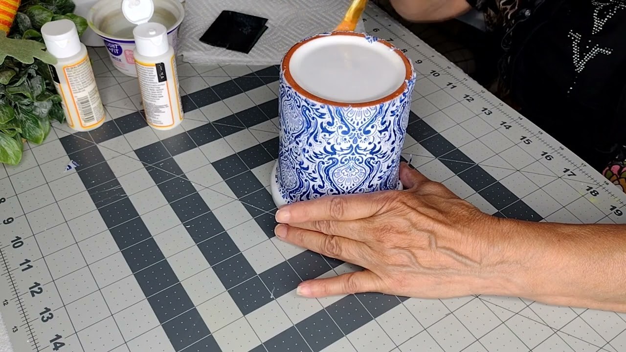 DIY Mod Podge Blue Canister Set