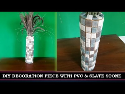 Diy PVC Pipe With Slate Stone Decorate Piece for Home & Office #creativity #diy #home #pvc