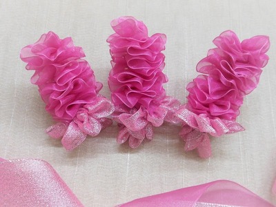 DIY Ribbon Flowers - How to Make Ribbon Hyacinths – Pink Romance Hyacinth - Easy Making with Needle