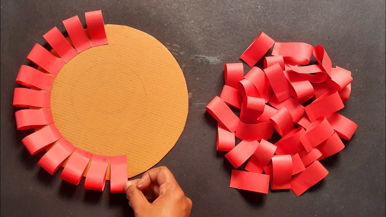 Easy & Unique Red Paper Flower Wall Hanging Craft | Home Decorations craft | Paper craft | DIY
