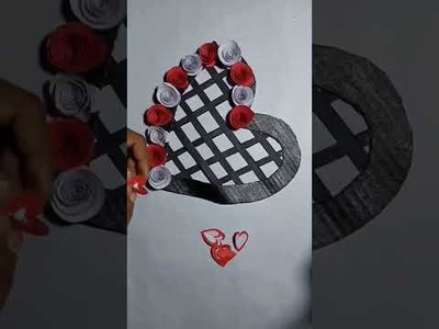 Heart sheap wall hanging ideas ❤️ #papercrafts #shorts #viral #youtubeshorts