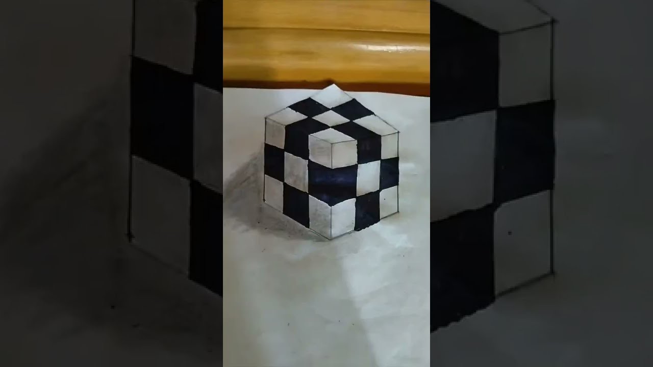How to draw 3D Cube-3D Trick art on paper, Easy#drawing#3d#how#howto#illusion#bestarts#draw# drawpic