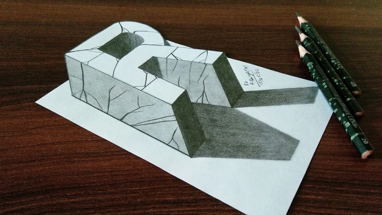 How to draw 3d letter "R" || 3d Trick Art on paper || 3d Drawing