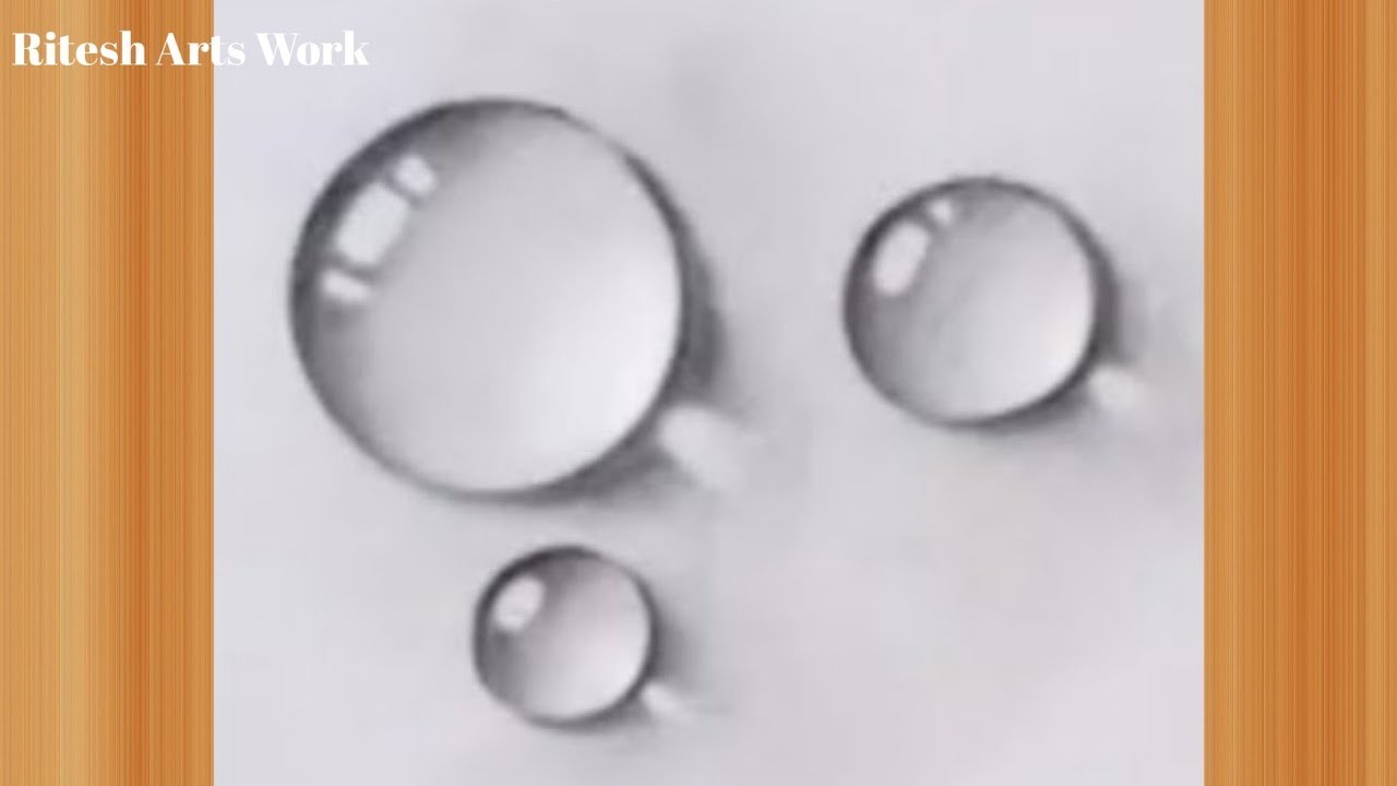 How to draw water drops with pencil ! 3d pencil art ! 3d water drops sketch drawing for beginners