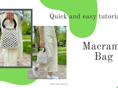 Macrame Bag DIY Tutorial. Macrame Pattern. Quick and easy for beginners