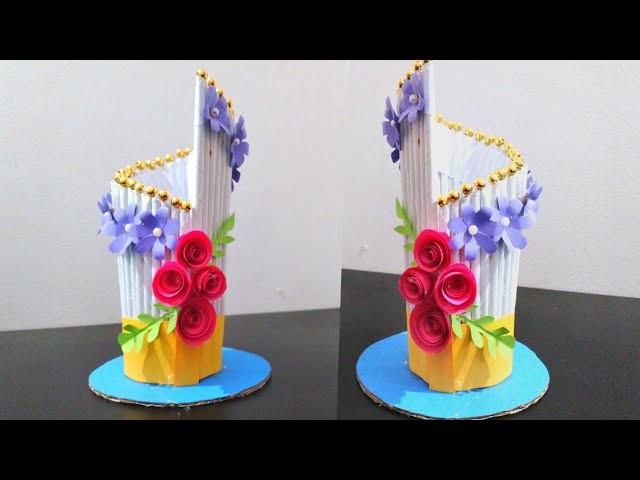 Paper Flower Vase Ideas | Paper Flower Vase Craft Ideas | DIY Paper Flower Vase