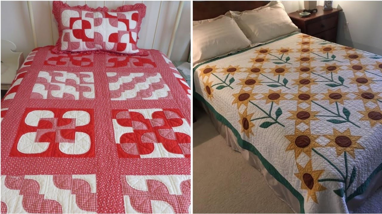 ????Quilted and applique patchwork bedsheet and bedspread cover by pop up fashion ????
