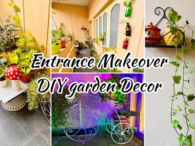 Small Entrance.Entryway Makeover | DIY balcony garden decor ideas|entrance makeover