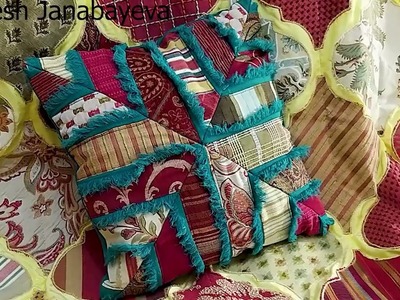Techniques in patchwork. Patchwork design. Patchwork from strips of fabric.