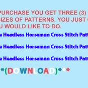 The Headless Horseman Cross Stitch Pattern***L@@K***Buyers Can Download Your Pattern As Soon As They Complete The Purchase