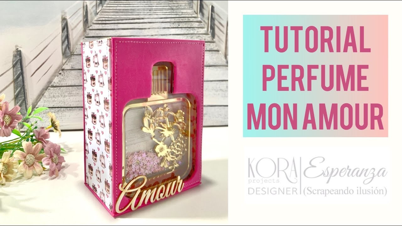 TUTORIAL + KIT: Cómo hacer un mini álbum en forma de un frasco de perfume. Scrap. Kora Projects