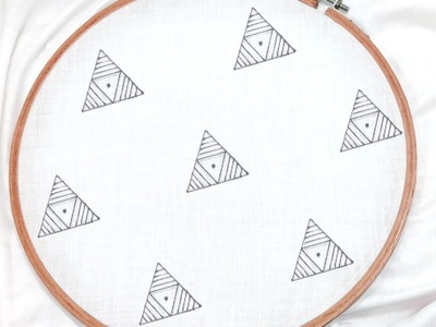 All Over Triangle Design using Net Stitch for Dress (Hand Embroidery Work)