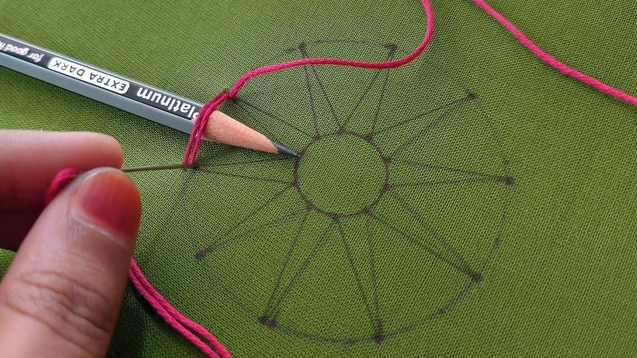 Beautiful hand embroidery with pencil ✏✏✏|superrrrrrr easy flower design