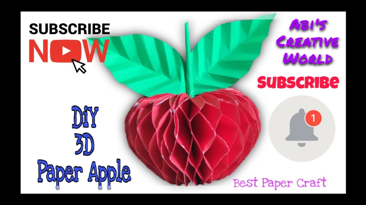 DIY 3D Paper Apple# How to make Paper Apple#papercraft