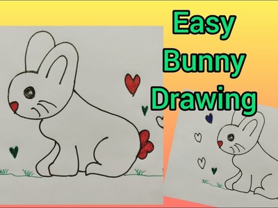 Easy bunny drawing tutorial | how to draw bunny