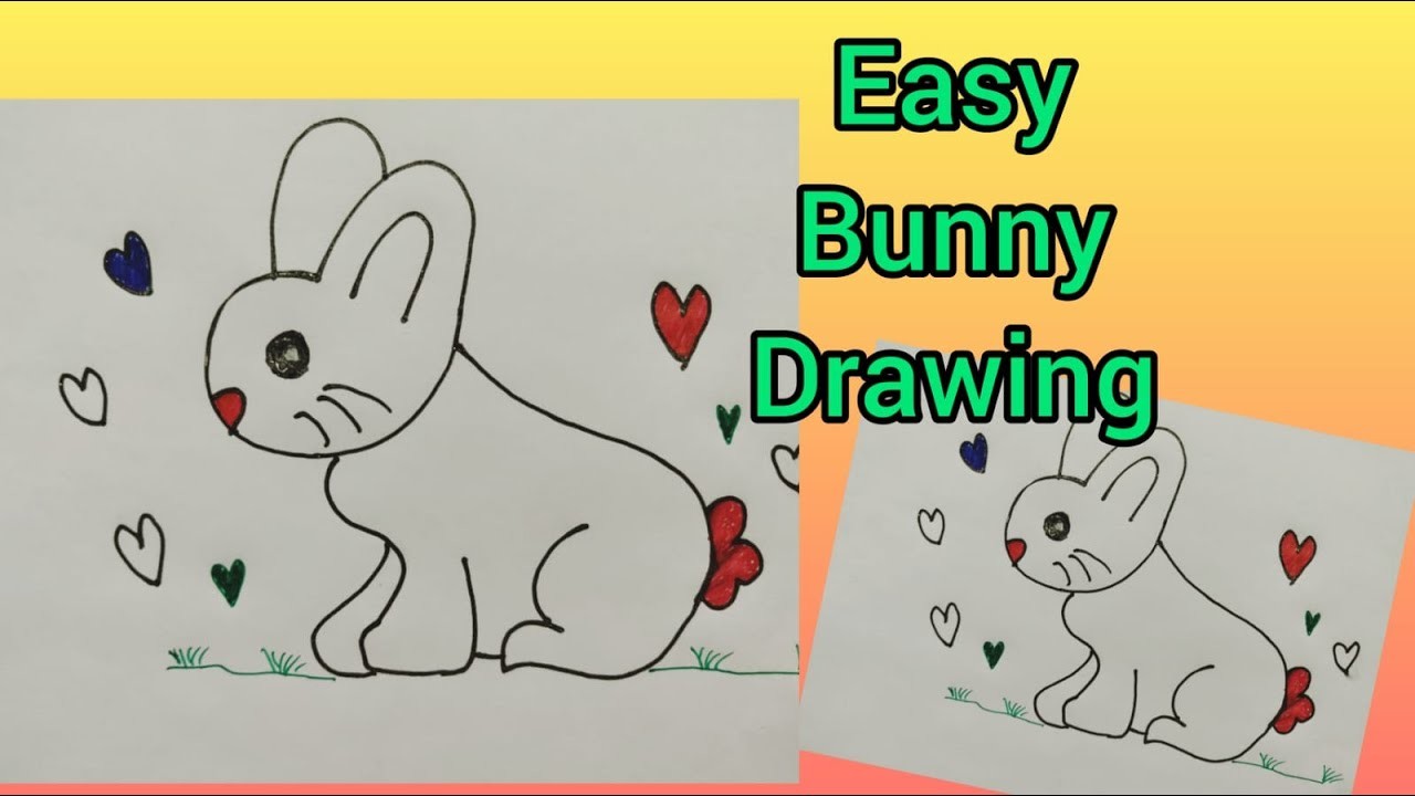 Easy bunny drawing tutorial | how to draw bunny