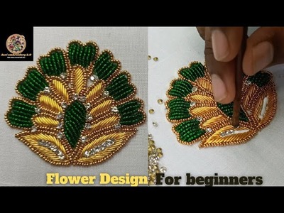 Flower design for beginners Normal Needle #flowerdesign #aariworkforbeginners #aariembroidery2_0