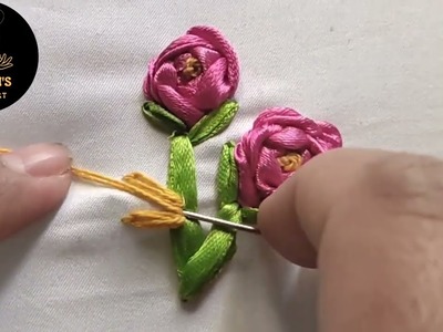 Hand Embroidery Design || Ribbon Embroidery || for beginner by Poonam