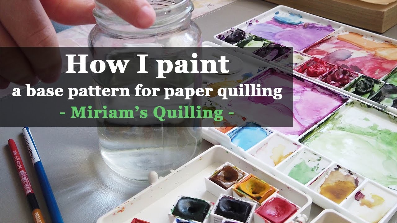 How I PAINT a floral base pattern for my paper quilling art - Watercolor Tutorial