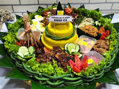 How To Decorate Rice for ceremony. tumpeng
