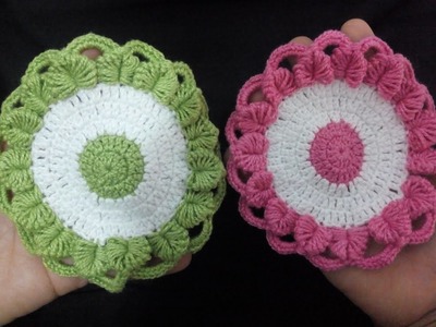 Porta copos de crochê (very popular motif model crochet knitting)