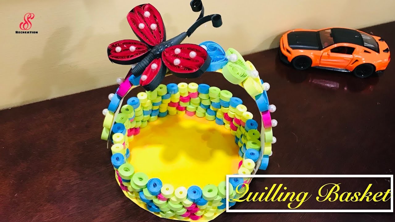 Quilling Basket|How To Make Paper Quilling Basket|Paper Quilling Basket