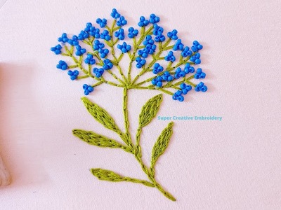Super Creative Flower Embroidery with Beads #1. Easy Hand Embroidery Design Flower Stitch Beginners