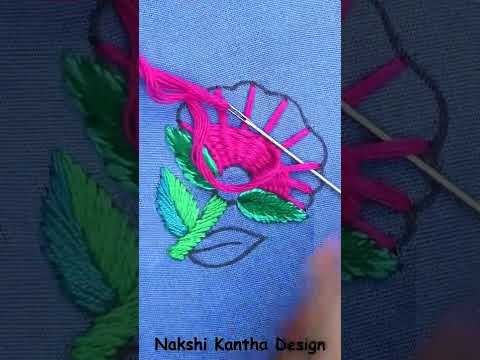 Unique hand embroidery stitches #shorts easy flower embroidery for beginners #stitches #designs