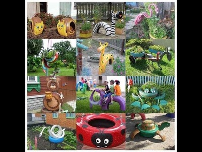 40 Creative DIY Ideas to Repurpose Old Tire into Animal????????????. Green garden plants