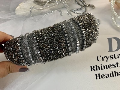 Crystal Rhinestone Headband , How to make headband with sequin and crystal beads