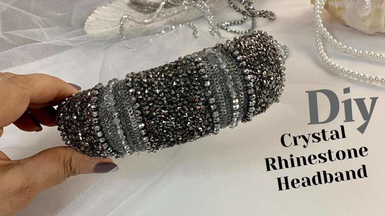 Crystal Rhinestone Headband , How to make headband with sequin and crystal beads