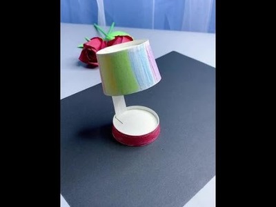 DIY MINI PAPER FLOOR LAMP. Paper Craft | floor lamp making from cup #shorts #kidstoycraft #toy