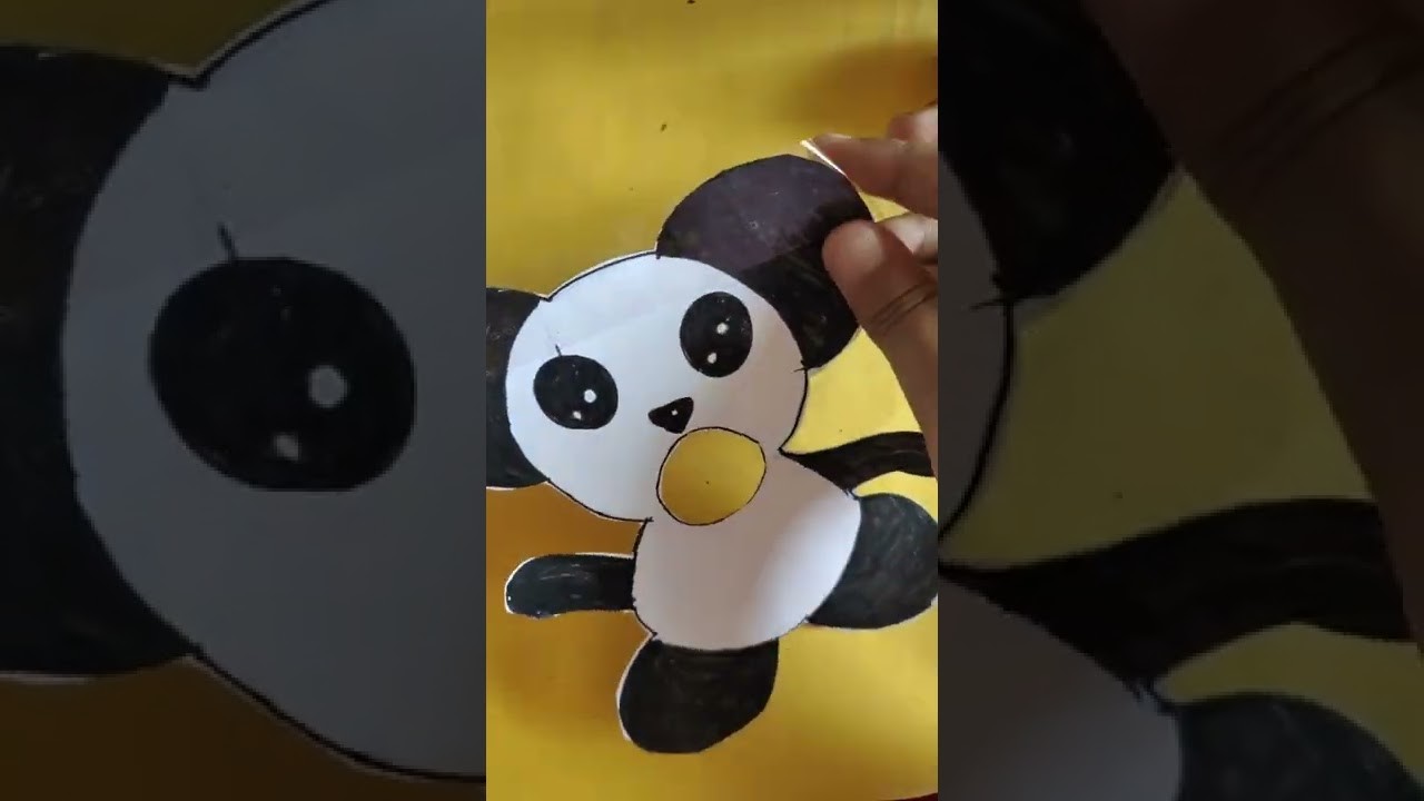DIY paper panda toy#shorts#catfts#toy#sujisart
