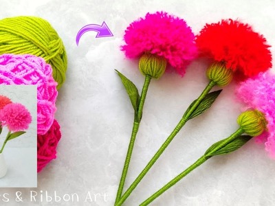 It's Amazing !! Super Easy Flower Craft Ideas with Wool - DIY Beautiful Woolen Flowers - Home Decor