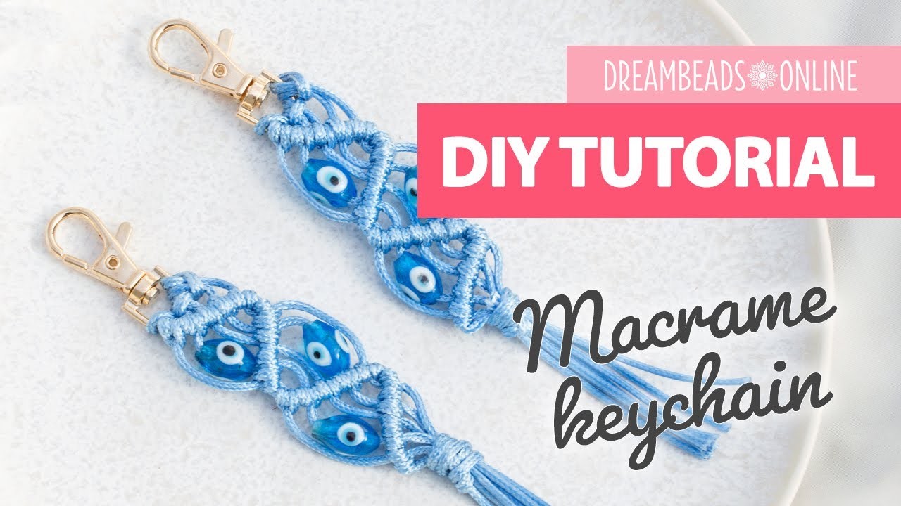 Macrame keychain with beads | Make keychains yourself ★ Dreambeads Online