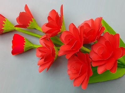 Simple and Beautiful Paper Flowers For Any Occasion at Home . DIY Flower Making Ideas