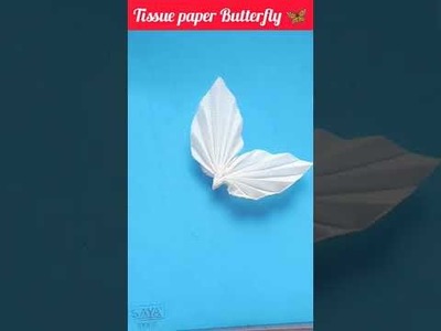 Tissue Paper Butterfly ????.Diy Tissue paper Butterfly#youtubeshorts#crafting #shot#shortsviral#shorts