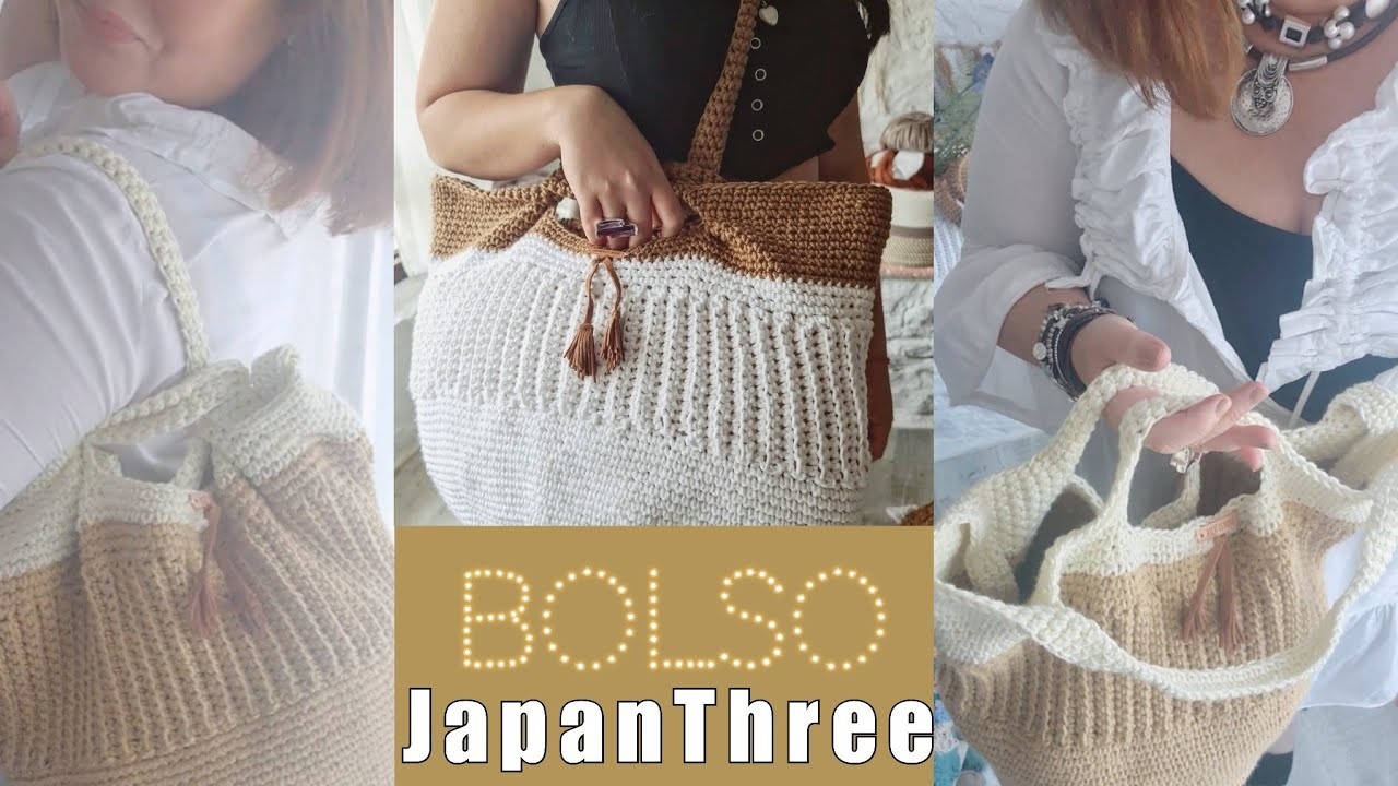 Bolso Crochet con triple asa. Japanese Three. Crochet bag