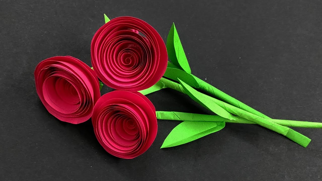 How To Make Easy Paper Flower. Paper Rose. Paper Crafts